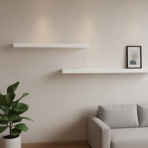 ชั้นวางของติดผนังสีขาว ขนาด 39.4x3.5x1.2 นิ้ว ดีไซน์ทันสมัยสำหรับตกแต่งบ้าน แพ็ค 2 ชิ้น - Product Image 2