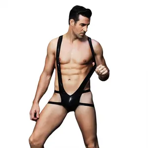 Hoge Kwaliteit Sexy Homo Mannen Ondergoed Gratis Size Een Stuk Bodysuit Erotische Lingerie