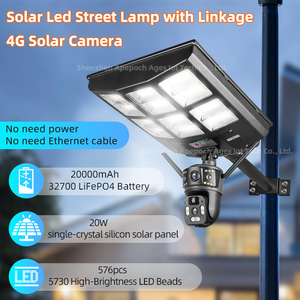 Vente chaude 6MP <span class=keywords><strong>sans</strong></span> fil Wifi 4G caméra de lampadaire solaire extérieur maison usage public IP CCTV <span class=keywords><strong>sans</strong></span> électricité - Product Image 4