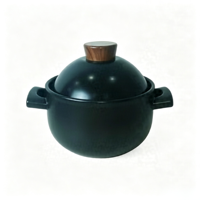Cocotte en céramique noire, design oriental, passe au lave-vaisselle, légère, plusieurs capacités, résistante à la chaleur, finition émail traditionnel