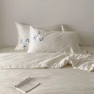Ensemble de housse de couette en coton Lyocell personnalisé couette douce brodé papillon Jacquard Animal <span class=keywords><strong>Drap</strong></span> De Lit peau proche confort - Product Image 2
