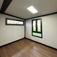 Maison mobile conteneur extensible 20 pieds, 2 chambres, cuisine, salle de bain, maison modulaire en panneaux sandwich d'acier respirants, certifiée ISO9001/CE, type villa