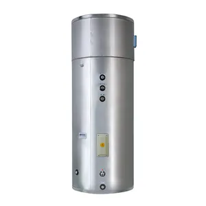 Tangki air panas domestik baja anti karat, Ketel air pompa panas 200L 300L R290 semua dalam satu sistem
