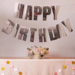 Guirnalda de letras de feliz cumpleaños coloridas, banderín colgante, arreglo para fiesta de cumpleaños, flor simple estilo latte - Product Image 4