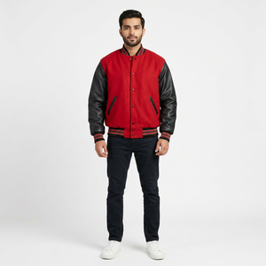 Blouson universitaire de baseball pour homme, modèle 2025, haute qualité, broderie personnalisée, 100 % coton respirant, style sportif, col montant - Product Image 1