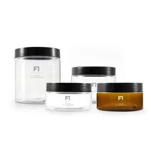 amber plastic jar with lid 200g body butter jars cosmetic jars manufacturers Skin care packaging