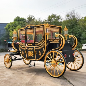 Charrette royale électrique de luxe noire pour mariage, chariot de transport extérieur spécial, personnalisable en usine - Product Image 1