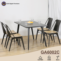 Juego de Muebles de Restaurante de Estilo Moderno, Mesas y Sillas de Metal para Cafetería, Sillas Comerciales para Cafetería, Sala de Estar Moderna de Lujo