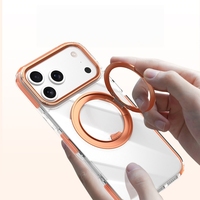 Coque de téléphone bicolore avec support magnétique rotatif à 360 ° pour iPhone 17 Pro Max/16-Housse de protection antichoc intégrale