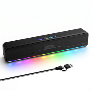 Barre de son de bureau 1Mii Bluetooth avec double interface Type-C/USB, haut-parleurs filaires et lumières <span class=keywords><strong>LED</strong></span> respirantes, barre de son gaming pour PC - Product Image 2