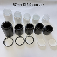 Pot en verre noir mat personnalisé avec logo, 50g 2oz, à parois droites, pour crème cosmétique, avec couvercle, pour emballage de soins de la peau, vente en gros
