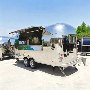 Chariot de vente ambulante d'ornements statiques pour l'exportation, chariot de vente de crème glacée, de restauration rapide, de hamburgers, de nouilles froides grillées, remorque remorquée en acier inoxydable, camion de restauration - Product Image 2