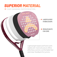 CASTON SPORTS NOVA BURST Raqueta de Pádel de Fibra de Carbono Roja para Niños