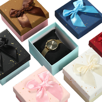 Boîte cadeau avec couvercle et base en ruban satiné ton sur ton, impression à paillettes dorées, impression personnalisée multicolore pour montres et cadeaux, vente en gros