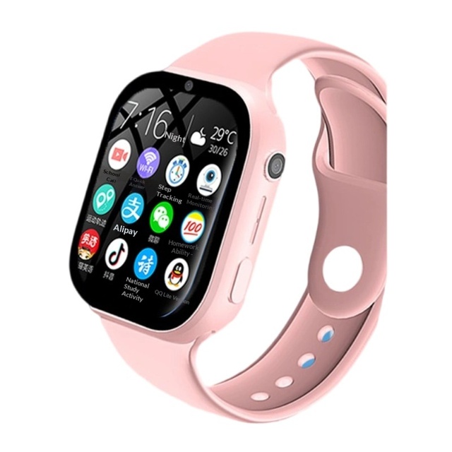 All Network Compatible Square Silicone Children's Smartwatch Android OS 5-10 Days Battery Life Intelligent Positioning Wireless