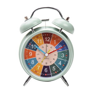 Children's Double Bell Alarm <b>Clock</b> Colorful Dial Student <b>Desk</b> <b>Clock</b> Early Education With Snooze Function - Product Image 5