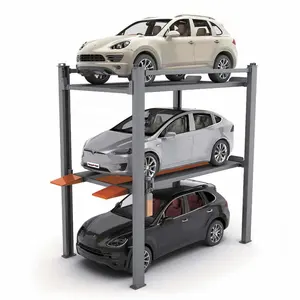 Wholesale 5000 kg 11000 lbs capacity 3 level 4 post triple stacker parking lift with CE