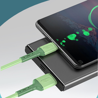 Kabel Data berperekat lembut cairan, kabel Data pengisian daya Cepat Usb A ke Tipe C asli 1M 1.5M 2M 2,4 A