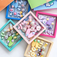 10 Stks/doos Nieuwe Kinderen Kinderen Haaraccessoires Geschenkdoos Haarclip Prinses Bloem Schattige Haarclips Set Met Transparante Doos