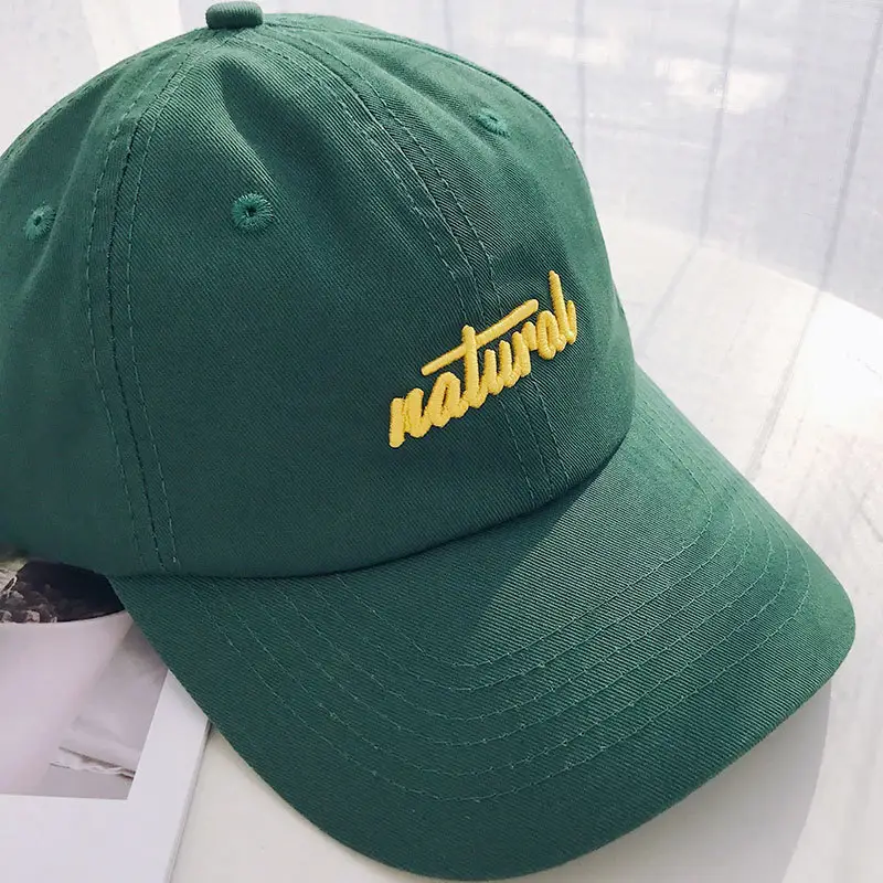 Pamuk beyzbol şapkası yapılandırılmamış baba kapaklar Metal toka ile ucuz özel en kaliteli yeşil özelleştirilmiş beyzbol şapkası 6 panel şapka