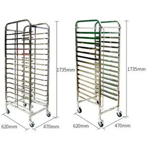 15 16 18 20 32 tiers stainless steel / aluminum bakery bread folding cooling rack and trolley for bakery and cake shop