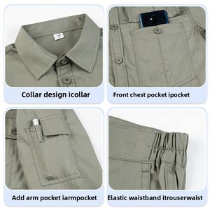 100% Cotton Mùa Hè Dài Tay Áo Bảo Hộ Lao Động Thiết Lập Tùy Chỉnh Điện Lưới Bảo Vệ Lao Động Quần Áo Cho Thợ Điện Cơ Khí Bảo Hộ Lao Động - Product Image 6