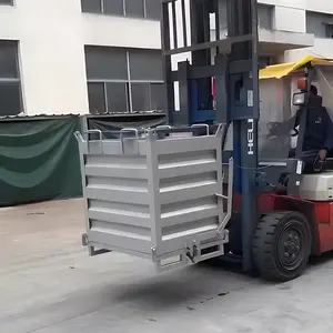 Cubo de basura de hierro para Taller, autodescarga, Fondo de descarga, camión de basura de escoria, caja de contenedores de chips, tolva de descarga de alta resistencia