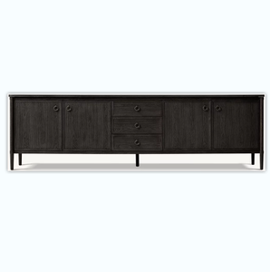 Mueble de TV de Madera Sólida Estilo Americano para Sala de Estar, Consola de Control Multimedia con Almacenamiento - Product Image 4