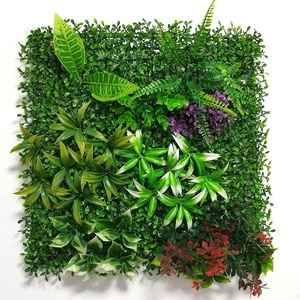 Buis artificiels panneaux d'herbe panneau mural en bois 3d tissu fleurs artificielles tenture murale fleurs artificielles pu arbre mural - Product Image 5