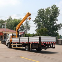 Truk 6.3 Ton Langsung dari Pabrik dengan Crane ISUZU, Crane Terpasang di Truk dengan Boom Teleskopik Bersertifikasi CE untuk Dijual
