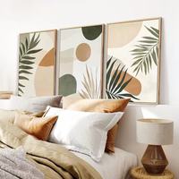 Peinture décorative de plantes minimaliste moderne, art mural de style nordique pour le salon