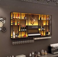 Casier à vin mural Porte-vin industriel en métal Porte-vin mural moderne pour la maison Cuisine Salon Café