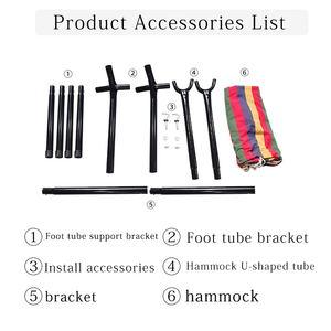 AOXU Hamac <span class=keywords><strong>de</strong></span> camping en plein air, tente <span class=keywords><strong>de</strong></span> lit en toile <span class=keywords><strong>de</strong></span> coton avec support, chaise avec pochette <span class=keywords><strong>de</strong></span> transport, hamac pliant avec cadre - Product Image 4