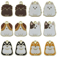 Pendentifs en émail pour chien, charmes mignons pour animaux de compagnie, breloques pour la fabrication de bijoux DIY, bracelet, boucles d'oreilles, 10-30 mm