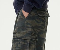Pantalon Cargo en Denim Robuste Homme, Délavage Vintage Camouflage, Jean Super Baggy Style Street Fashion Rapper, Jean de Créateur