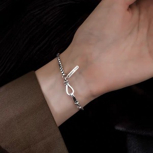 S925 Sterling Silver <b>Box</b> Chain Bracelet With <b>Lock</b> Charm Minimalist Design For Women Everyday Wear - Product Image 1