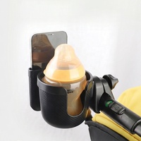 Porte-gobelet et support de téléphone pour poussette 2 en 1, support de boisson universel de voyage, texture en fibre de carbone, porte-gobelet pour poussette