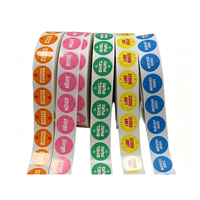 Etiquetas Impermeables y Duraderas para Envasado de Alimentos y Dulces con Código de Barras, Etiquetas Adhesivas Personalizadas de PVC Vinilo en Rollo, Etiqueta Redonda con Logotipo