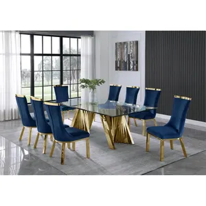 Мебель, Дешевые обеденные столовые наборы, стеклянные столовые наборы, 6 стульев, стол, мебель, роскошный турецкий обеденный стол и стулья