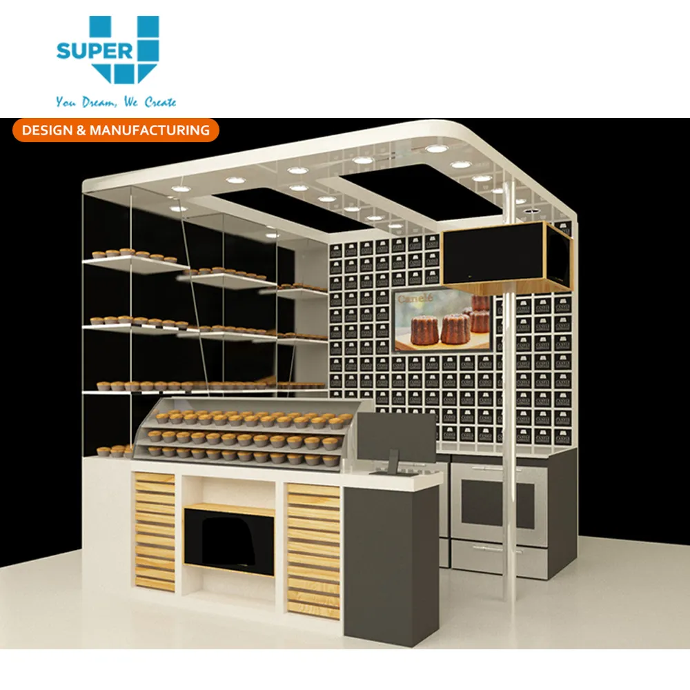 การออกแบบตู้เบเกอรี่การออกแบบตู้เค้กขายปลีกการออกแบบร้านเบเกอรี่เคาน์เตอร์ตู้