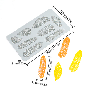 Molde de Silicona con Diseño de Pluma y Encaje para Repostería, Chocolate, Fondant, Decoración de Pasteles y Azúcar LFM-516 - Product Image 3