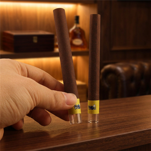 Cône en papier brun naturel avec logo personnalisé et filtre en verre – Tubes à rouler vides de haute qualité - Product Image 1