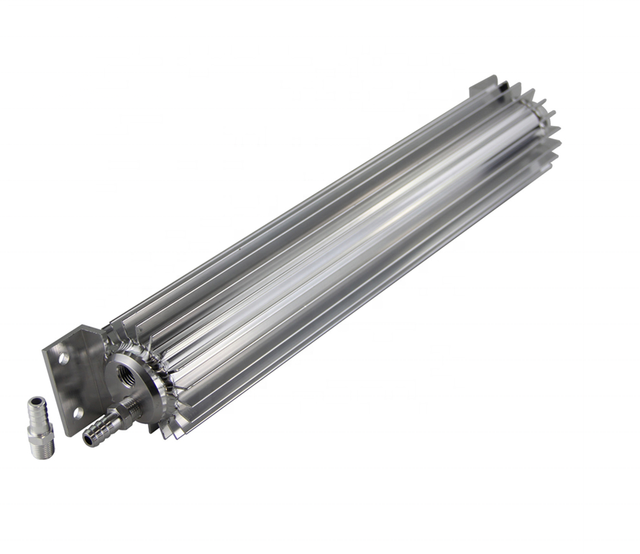 Universal 15'' Aluminum Dual Pass Finned Transmission Oil Cooler With Fittings