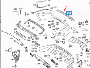 Oem 1648840190 Voor Mercedes-Benz Gl350 W164 En Andere Achterdeur Lichte Strip Beplating, Heldere Bar Op De Achterbumper - Product Image 2