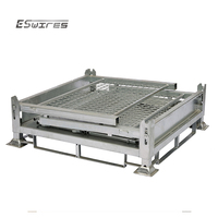 Nouvelle palette en treillis métallique pliable et empilable, Gitterbox, support robuste