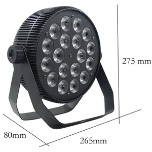 Par plana led de 10w rgbw 6 em 1, 18 peças, par/slim, para festa, clube de casamento, dj, efeito de iluminação