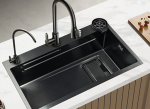 Kitchen <b>Sink</b> Stainless Steel Single Bowl with <b>Drainer</b> Board Right Hand - Product Image 2