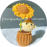 Figurines décoratives mignonnes en crochet faites à la main (grenouille et poussin) en fil, pour la décoration de table et les occasions de baptême