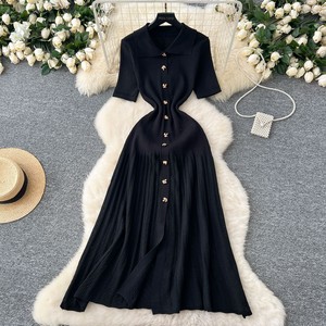 green emerald velvet dress Dewlily Cable Knit Dress for Women, Teens, 20s, 30s, Korean Fashion, C