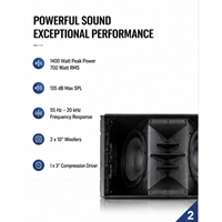 Système de sonorisation actif professionnel AOFO HDL20-A 8 Ohm, 700W, 55Hz-20kHz, pour mariage, église, DJ, scène